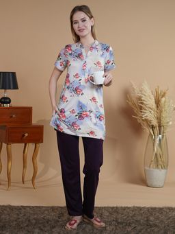 She N She - Floral Print Nightsuit