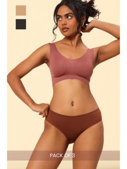 Krvvy - Premium Seamless Bikini Panties Low Coverage Multi-Color (Pack of 3)