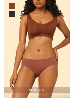 Krvvy - Premium Seamless Bikini Panties Low Coverage Multi-Color (Pack of 3)