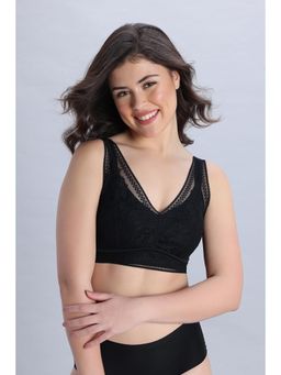 Zivame - Seamless Collective Single Layered Non Wired Full Coverage Bonded Bralette - Black