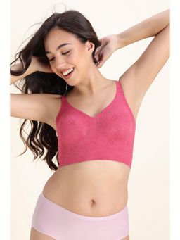 Zivame - Padded Non Wired Full Coverage Lace Bra - Claret