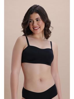 Zivame - Double Layered Non Wired Medium Coverage Strapless Bra - Black