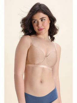 Zivame - Padded Non Wired 3/4Th Coverage T-Shirt Bra - Skin