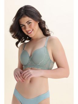 Zivame - Padded Regular Wired 3/4Th Coverage T-Shirt Bra - Light Green