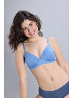 Zivame - Padded Non Wired Medium Coverage T-Shirt Bra - Blue
