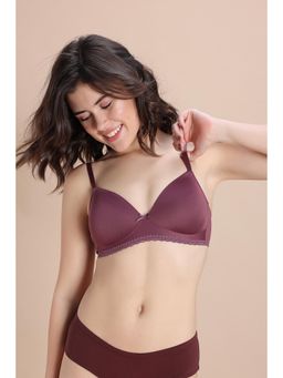 Zivame - Padded Non Wired Medium Coverage T-Shirt Bra - Purple