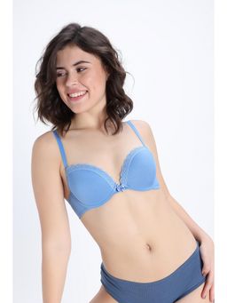 Zivame - Padded Regular Wired 3/4Th Coverage T-Shirt Bra - Blue