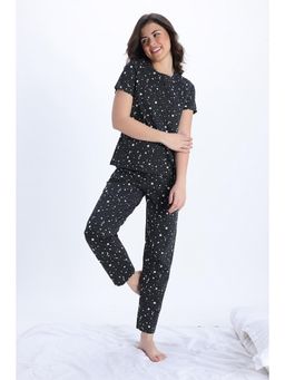 Zivame - Knit Cotton Nightsuit - Jet Black