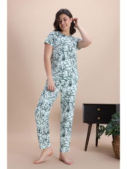 Zivame - Knit Cotton Nightsuit - Opal Blue