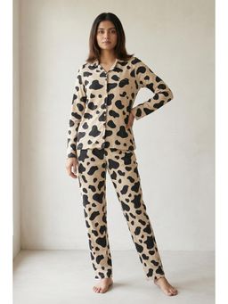 Zivame - Knit Cotton Nightsuit - Macadamia