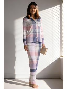 Zivame - Knit Cotton Nightsuit - Pastel Lilac