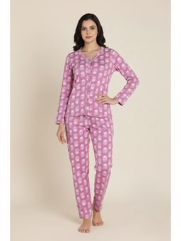 Zivame - Knit Cotton Nightsuit - Orchid
