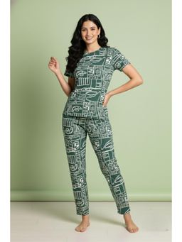 Zivame - Knit Cotton Nightsuit - Forest