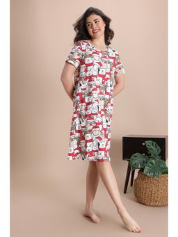 Zivame - Knit Cotton Knee Length Nightdress - Marshmallow