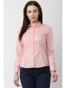 Van Heusen - Women Pink Solid Long Sleeves Casual Shirt