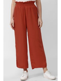 Van Heusen - Women Rust Solid Casual Regular Palazzo