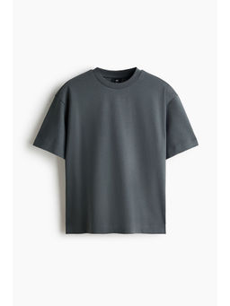 H&M - Men Grey Loose Fit Interlock T-shirt