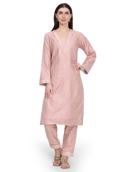 KELIN - Aarna Chanderi Indo Western Pink Kurta