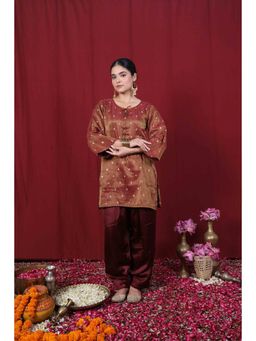 Rivaz Threads and Co - Shakti Farshi Salwar and Kurti In Rust