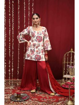 Rivaz Threads and Co - Shakti Ivory Kurti with Sharara and Dupatta