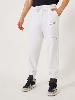 Styli - Men White Solid Jogger