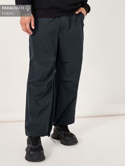 Styli - Men Grey Solid Parachute Pant