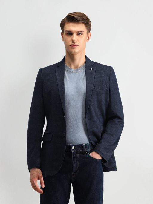 Arrow Men Zero Calorie Slim Fit Herringbone Blazer