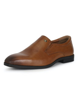 Louis Philippe - Textured Brown Slip Ons