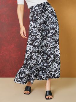 Styli - Front Tie Up Aop Maxi Skirt