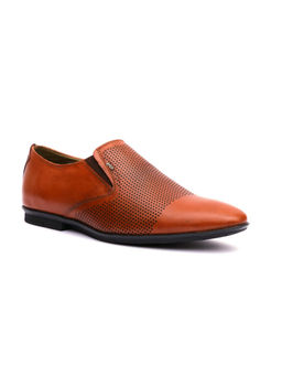 Hitz - Men's Tan Slip-On Formal Leather Shoes