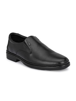 Hitz - Men's Black Leather Slip-On Comfort Shoes