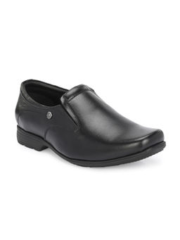 Hitz - Men's Black Leather Slip-On Comfort Shoes
