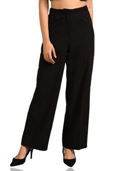 Attic Salt - Black Solid Regular Fir Pant