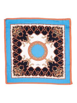 The Tie Hub - Chain Pattern Design Blue & White Pocket Square