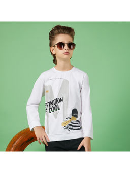 MASHUP - Boys White Coolest Printed Sweatshirt