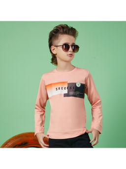 MASHUP - Boys Peach Coolest Printed Sweatshirt