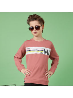MASHUP - Boys Peach Coolest Printed Sweatshirt