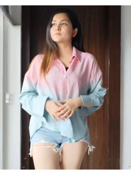 Maaesa - Women Multi-Color Tie & Dyed Rayon Shirt