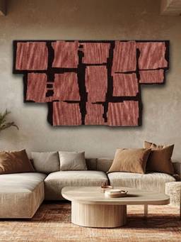 Neu Looms - Rust Abstract Geometric Natural Wool Handmade Wall Art