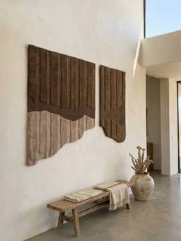 Neu Looms - Abstract Handmade Natural Wool Wall Art (Pack of 2)