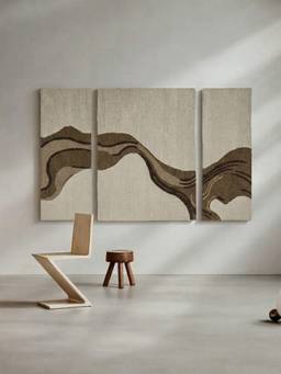 Neu Looms - Abstract Handmade Natural Wool Wall Art (Pack of 3)