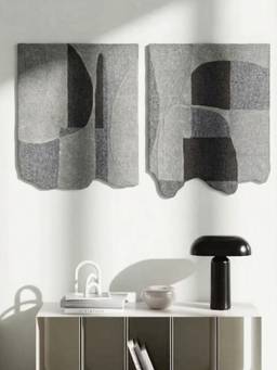 Neu Looms - Abstract Handmade Wool & Silk Wall Art (Pack of 2)