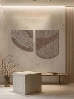 Neu Looms - Abstract Handmade Natural Wool Wall Art (Pack of 2)