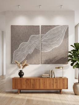 Neu Looms - Abstract Wool & Silk Wall Art (Pack of 2)