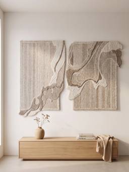 Neu Looms - Abstract Natural Wool Wall Art (Pack of 2)