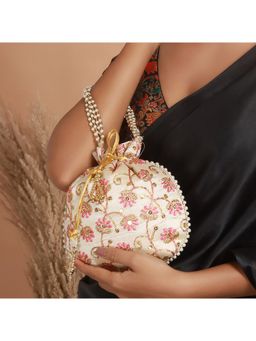 Aatmana - Pink & Gold Toned with Rich Embellished Potli Bag