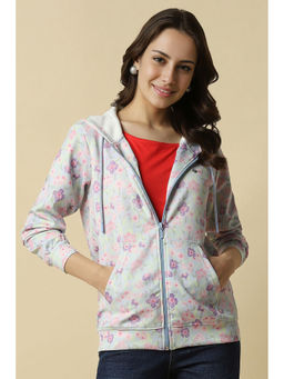 Allen Solly - Women's Light Blue Floral Printed Sweatshirt