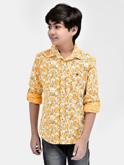 CRIMSOUNE CLUB - Boy Floral Yellow Shirt