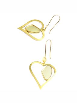 ORNAMAAS - Pieces Of My Heart Galactic Cut Flat Stone Ear Gold Danglers
