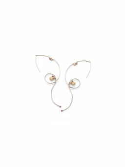 ORNAMAAS - Silver Plated Cream Earring